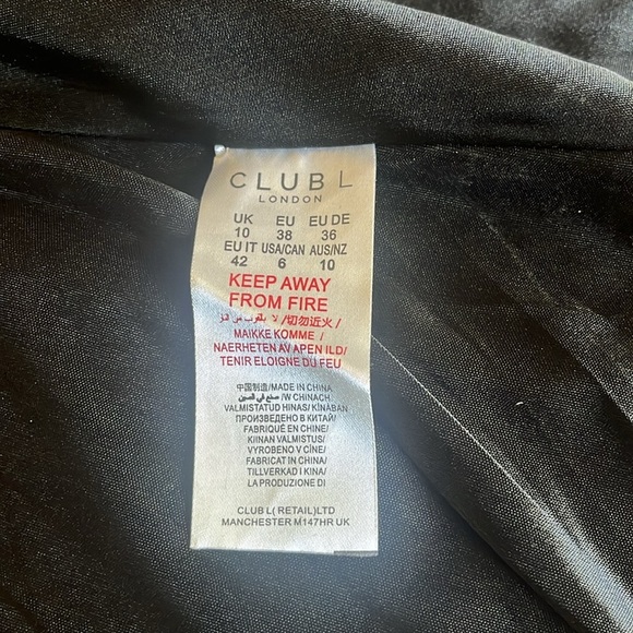 Clubl London Daphne Black Bandeau Corset Thigh Split Maxi Dress Size 6 NWT - Picture 10 of 12